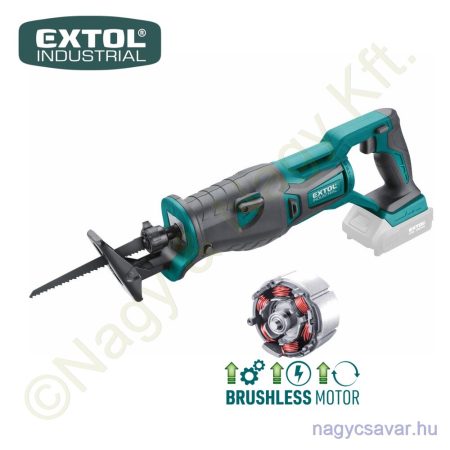 Akkus szablyafűrész szénkefenélküli motor Share20V Li-ion akku és töltő nélkül 0-3.000 1/perc EXTOL Industrial