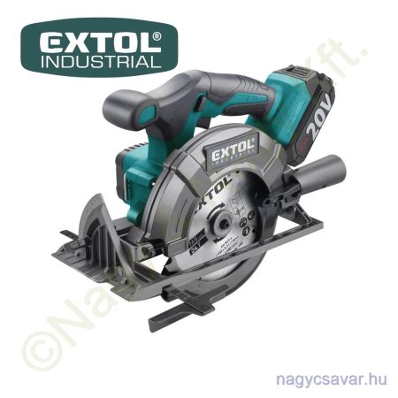 Akkus körfűrész Share20V szénkefenélküli motor 20V Li-ion 1x2,0Ah +töltő 0-3.650 1/perc, Ø165mm tárcsa EXTOL Industrial