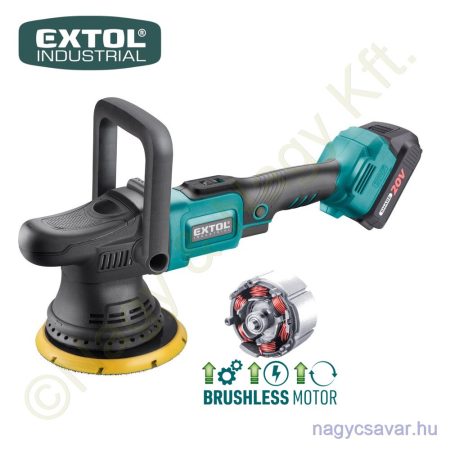 Akkus excenteres polírozó szénkefementes motor Share20V 20V Li-ion 1x2,0Ah 150mm EXTOL Industrial