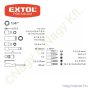 Dugókulcs klt. 1/4'' 57r. EXTOL Prémium