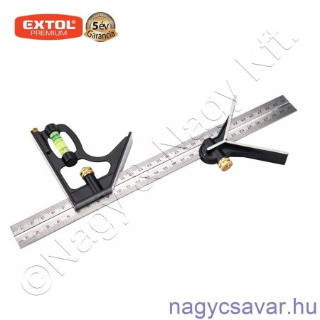 Asztalos derékszög/vízmérték/vonalzó 300mm EXTOL Prémium