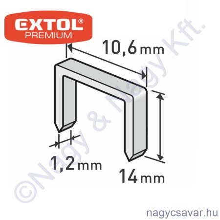 Tűzőgépkapocs 14mm 1.000db EXTOL Prémium