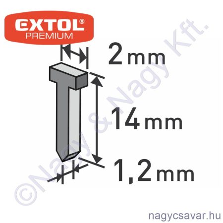 Tűzőgép szeg fejjel 14mm 1.000db EXTOL Prémium