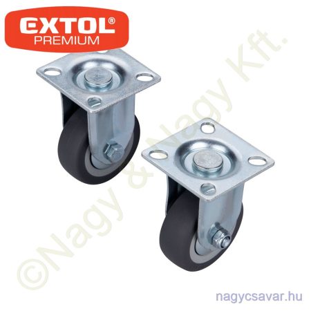 Készülékgörgő 2 db, fix, szürke gumi, 50mm EXTOL Prémium