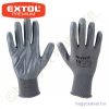 Kötött kesztyű szürke nylon 10" nitrilbe mártott tenyér és ujjhegy EXTOL Prémium