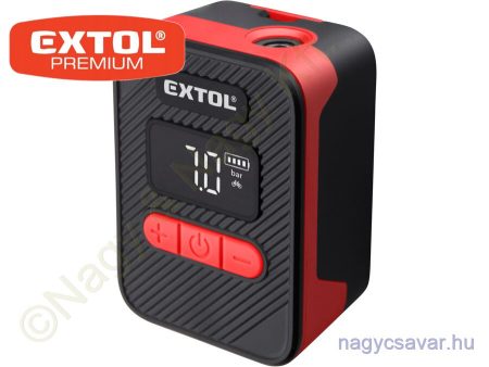 Akkus levegő kompresszor max.10,3bar USB töltés EXTOL Prémium