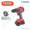 Akkus ütvefúró-csavarozó szénkefementes motor, Share20V 20V Li-Ion 2x2,0Ah + töltő 50Nm EXTOL Prémium