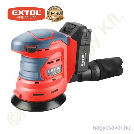 Akkus excenter csiszoló Share20V 20V Li-ion 1x2,0Ah + töltő Ø125mm 10.000 1/perc EXTOL Prémium