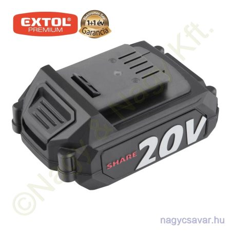 Tartalék akku Share20V 20V Li-ion 2,0Ah EXTOL Prémium