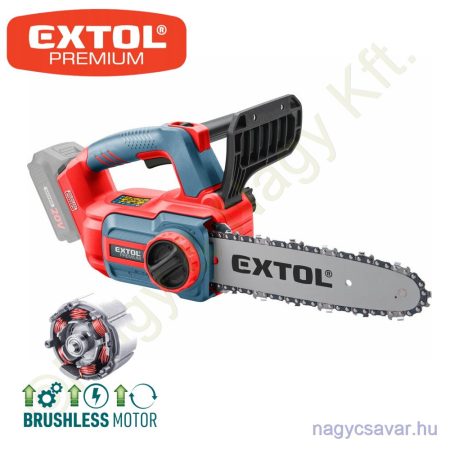 Akkus láncfűrész szénkefementes motor Share20V 20V Li-ion akku és töltő nélkül 305mm EXTOL Prémium