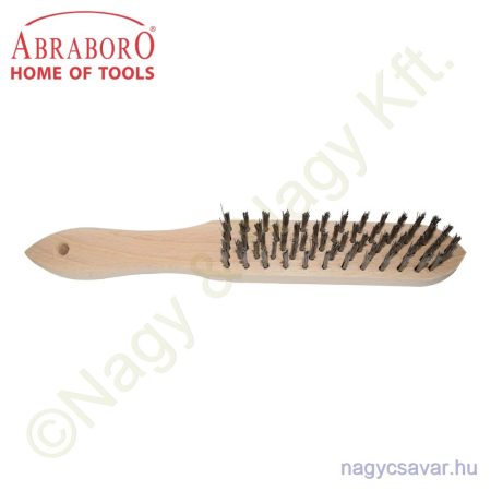 Kézi kefe fanyelű, 5soros 290/140mm 0.30 INOX ABRABORO