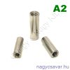 M10 menetes szál toldó hengeres 40mm A2
