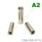 M8 menetes szál toldó hengeres 30mm A2