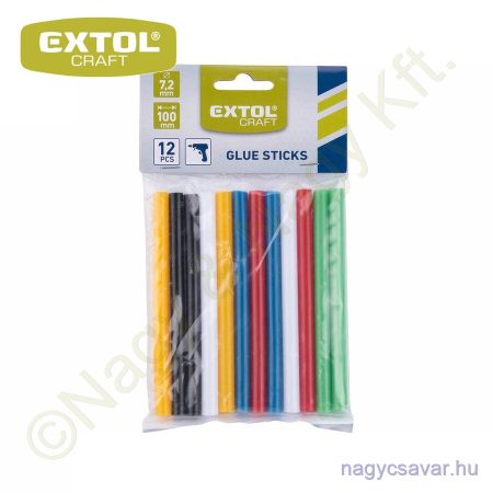 Ragasztórúd 7,2x100mm színes (12db) EXTOL Craft