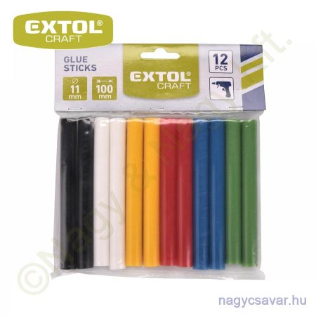 Ragasztórúd 11x100mm színes (12db) EXTOL Craft