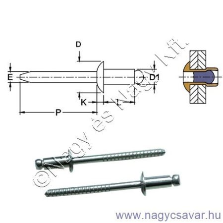 3,2x8 NF Al/St popszegecs