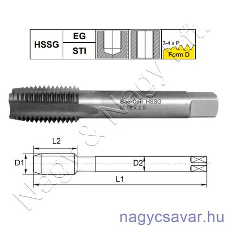 Menetfúró NPT 1/4x19 menetjavító betéthez