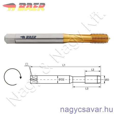Menetformázó M3x0,5 Baercoil