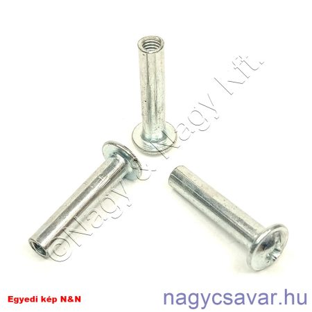 M4x25 bútorösszehúzó hüvely horg.
