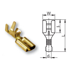 Szigeteletlen rátolható csatlakozó hüvely 6,3×0,8mm, 1-2,5mm2