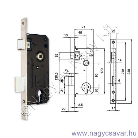 Zár 3420-as bevéső zár ELZETT (11)