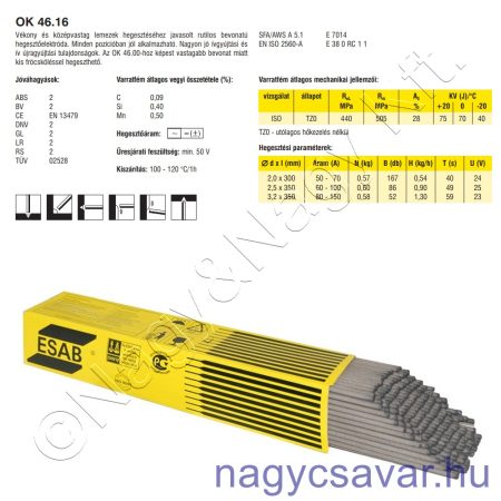 OK 46.16 2,0mm rutilos elektróda 4.1kg