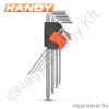 Imbuszkulcs klt. 1,5-10mm-ig gömbvégű, hosszú HANDY Imbuszkulcs klt. 1,5-10mm-ig gömbvégű, hosszú HANDY