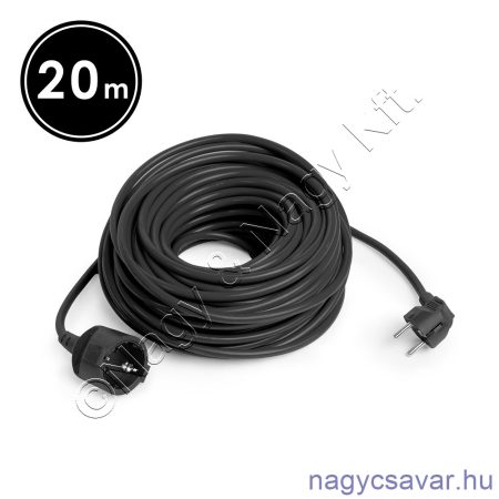 Hosszabbító 20m/3x1,5mm2  fekete