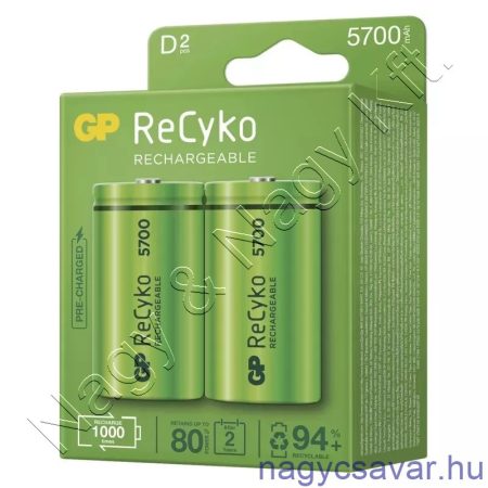 Akkumulátor Góliát ReCyko+ PRO 5.700mAh NiMh GP (HR20, D)