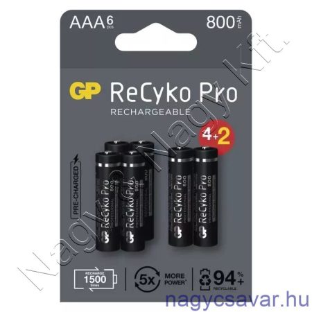 Akkumulátor AAA ReCyko+ PRO 800mAh NiMh 1,2V GP (HR03)