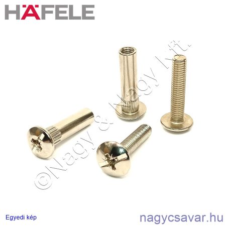 Bútorösszehúzó hüvely M6x30 nikk.+ hüvely átfogás; 46-56mm HAFELE