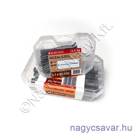 Szög huzalszeg 3,1x80mm natúr 0,5kg műa.dobozban (kb.100db)