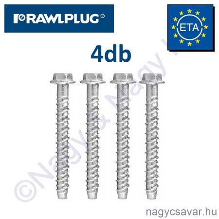 Betoncsavar hlf.tx. Ø12x100mm furat: 10mm, CE-ETA (4/cs) RAWL