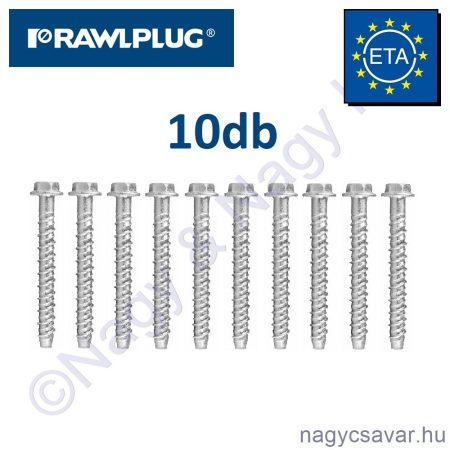 Betoncsavar hlf.tx. Ø10x75mm furat: 8mm, CE-ETA (10/cs) RAWL