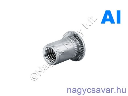 M4 NP recézett szegecsnya Alumínium 0,3-2,5mm-ig, fúró Ø6,1mm KOE