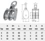 Kötélcsiga D25 A2 (400kg) dupla