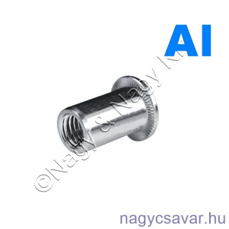 M8 NP sima szegecsnya Alumínium 0,5-3,0mm-ig, fúró Ø11,1mm KOE