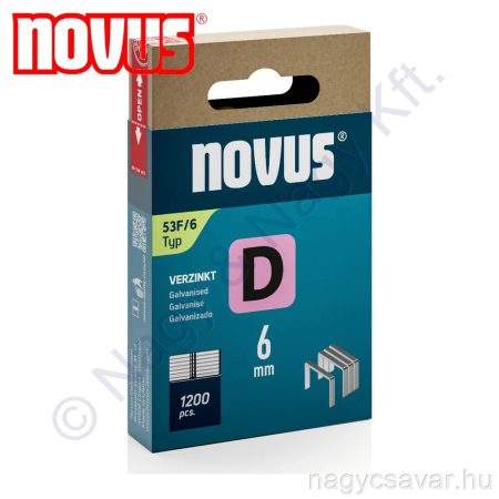 D 53F 6mm tűzőkapocs, lapos 1.200db NOVUS