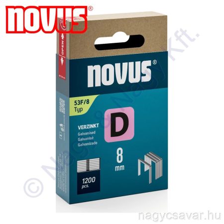 D 53F 8mm tűzőkapocs, lapos 1.200db NOVUS