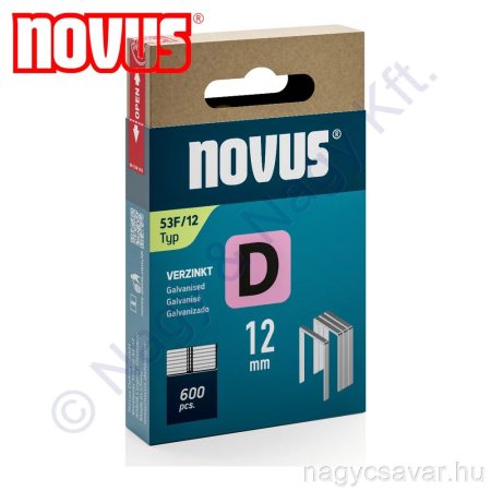D 53F 12mm tűzőkapocs, lapos 600db NOVUS