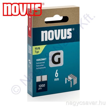 G 11 6mm tűzőkapocs, lapos 1.200db NOVUS