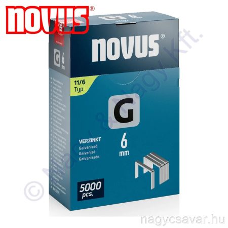 G 11 6mm tűzőkapocs, lapos 5.000db NOVUS