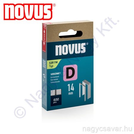 D 53 F 14mm tűzőkapocs D-csúcs 600db NOVUS