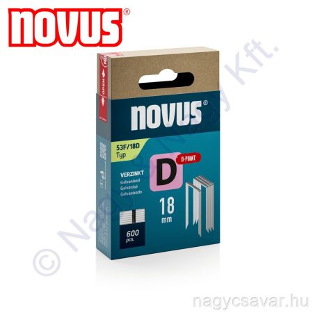 D 53 F 18mm tűzőkapocs D-csúcs 600db NOVUS