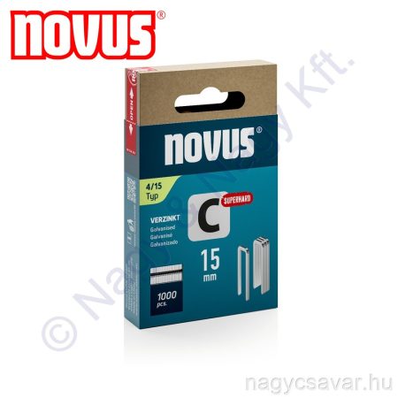 C 4 15mm keskeny tűzőkapocs 1.000db NOVUS