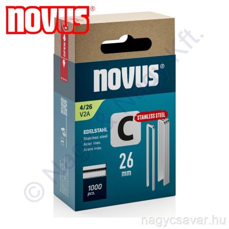 C 4 26mm keskeny tűzőkapocs V2A 1.000db NOVUS