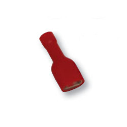 Szigetelt rátolható csatlakozó hüvely, sárgaréz, piros 2,8×0,5mm, 1,5mm2