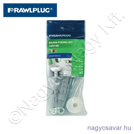 Mosdórögzítő klt. tömör anyagba M10x140 fa-fém 2db RAWL