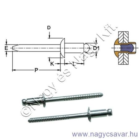 3,2x12 St/St popszegecs DSU