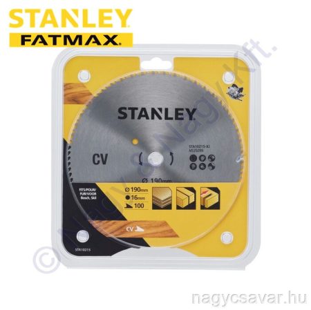 Körfűrészlap TCT 190X16X100T fához Stanley